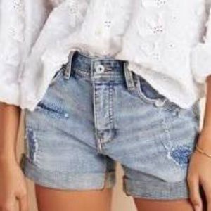 Anthropologie pilcro high rise patchwork shorts
